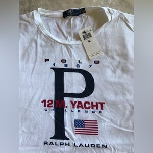 Polo Ralph Lauren 12 M Yacht Challenge White Graphic Tee